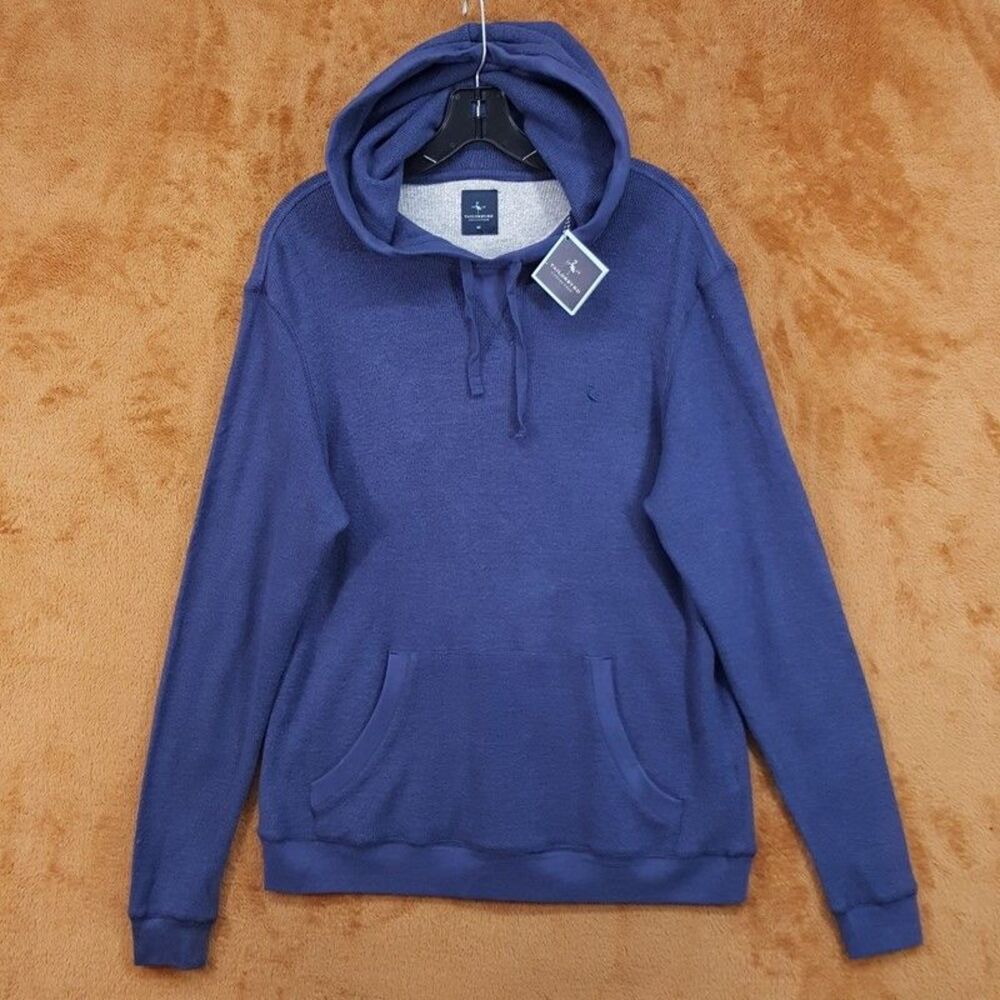 TAILORBYRD Sweater Mens Medium Blue Pullover Cozy Hoodie Hooded Casual Knit